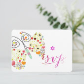 PixDezines Bat Mitzvah/Schmetterlinge RSVP Karte (Stehend Vorderseite)