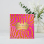 PixDezines Bat Mitzvah/Zebrastreifen Einladung (Stehend Vorderseite)