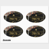 PixDezines-Baum des Lebens/Bar Mitzvah/düster Hint Ovaler Aufkleber (Blatt)