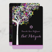 PixDezines Baum des Lebens Bat Mitzvah/diy Hinterg Einladung (Vorne/Hinten)