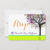 PixDezines Baum des Lebens Bat Mitzvah/diy Hinterg Einladung (Vorderseite)