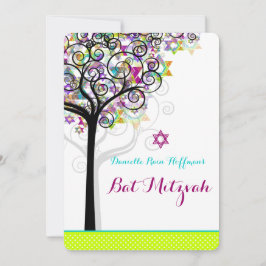 PixDezines Baum des Lebens Bat Mitzvah/diy Hinterg Einladung