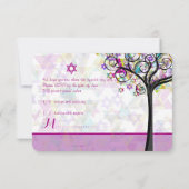 PixDezines Baum des Lebens Bat Mitzvah/diy Hinterg RSVP Karte (Rückseite)