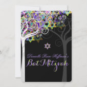 PixDezines Baum des Lebens Bat Mitzvah Einladung (Vorderseite)