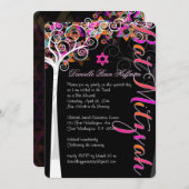 PixDezines-Baum des Lebens Bat Mitzvah/Tafel Einladung (Vorne/Hinten)