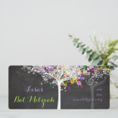 PixDezines-Baum des Lebens Bat Mitzvah/Tafel Einladung (Stehend Vorderseite)