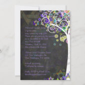 PixDezines Baum des Lebens B'not Mitzvah/Calkboard Einladung (Rückseite)