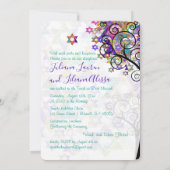 PixDezines-BAUM DES LEBENS BNOT MITZVAH/LILA/PINK Einladung (Rückseite)