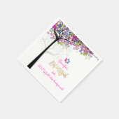 PixDezines-BAUM DES LEBENS/BVT MITZVAH/NEONPINK Serviette (Ecke)