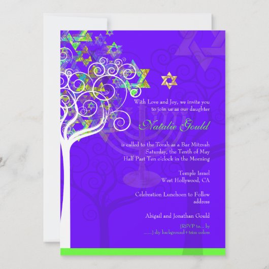 PixDezines-Baum des Lebens/der Farbe des Todes Einladung (Rückseite)