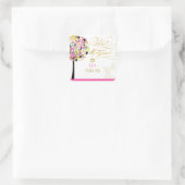 PixDezines-Baum des Lebens/des Blumenhandels/Bat M Quadratischer Aufkleber (Tasche)