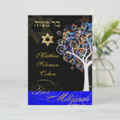 PixDezines Baum des Lebens Mitzvah/DIY Farbe Einladung (Stehend Vorderseite)