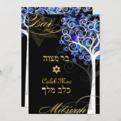 PixDezines Baum des Lebens mitzvah/DIY Hintergrund Einladung (Vorne/Hinten)