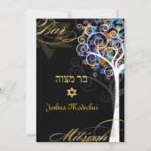 PixDezines Baum des Lebens mitzvah/DIY Hintergrund Einladung (Vorderseite)