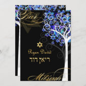 PixDezines Baum des Lebens mitzvah/DIY Hintergrund Einladung (Vorne/Hinten)