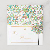 PixDezines-Baum von LIfe+Green+Orange Platzkarte (Außenseite Aufgefaltet)