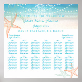 PixDezines Beach/Chadeliers/Seating Chart Poster