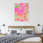 PixDezines Beach/Hawaii/Bay/Pink/Aquamarin Leinwanddruck (Insitu (Schlafzimmer))