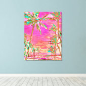 PixDezines Beach/Hawaii/Bay/Pink/Aquamarin Leinwanddruck (Insitu (Holzboden))