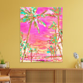 PixDezines Beach/Hawaii/Bay/Pink/Aquamarin Leinwanddruck (Insitu (Wohnzimmer))