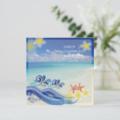 PixDezines Beach Hochzeit/dynamisches Design Einladung (Stehend Vorderseite)