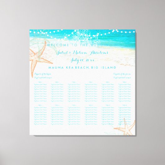 PixDezines Beach/Hochzeitssitzplan Leinwanddruck (Vorderseite)