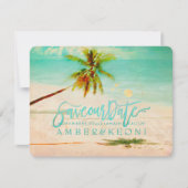 PixDezines Beach/Ocean/Palm Tree/Save the Date Save The Date (Vorderseite)