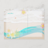 PixDezines Beach+Plumeria, Datum/Tagesanlässe gere Ankündigungspostkarte (Rückseite)