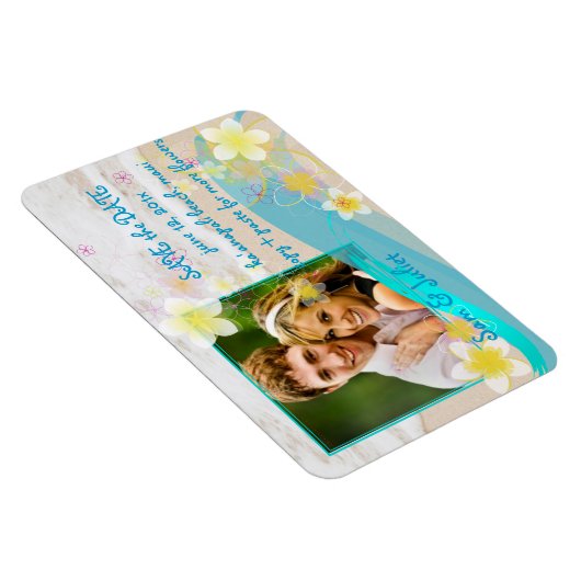 PixDezines Beach+Plumeria rett Datum/Farbe der DIY Magnet (Rechte Seite)