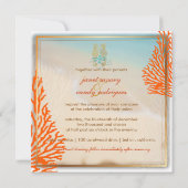 PixDezines Beach+Seepferd+Korallen Einladung (Rückseite)