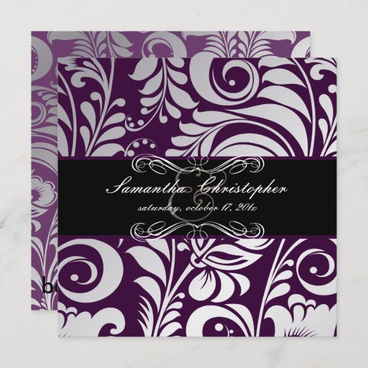 PixDezines Bellissimo Damask, Custom Color! Einladung (Vorne/Hinten)