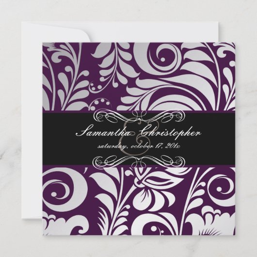 PixDezines Bellissimo Damask, Custom Color! Einladung (Vorderseite)