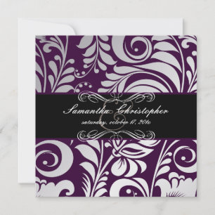 PixDezines Bellissimo Damask, Custom Color! Einladung