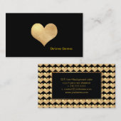 PixDezines Big Heart in Imitate Gold/DIY Hintergru Visitenkarte (Vorne/Hinten)