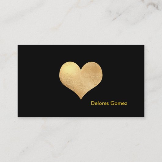 PixDezines Big Heart in Imitate Gold/DIY Hintergru Visitenkarte (Vorderseite)