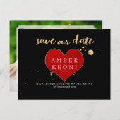 PixDezines Big Red Heart/Rett Date/DIY Farbe Ankündigungspostkarte (Vorne/Hinten)