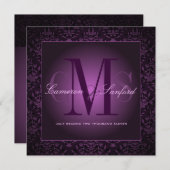 PixDezines BIJOUX DAMASK/DARK LILA/PLUM Einladung (Vorne/Hinten)