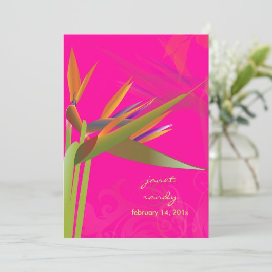 PixDezines BIRD VON PARADISE/DIY Hintergrundfarbe Einladung (Stehend Vorderseite)