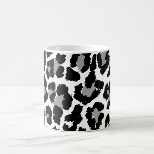 PixDezines black and white leopard print Kaffeetasse (Mittel)