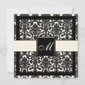 PixDezines Black Flora Damask/DIY Hintergrund! Einladung (Vorderseite)