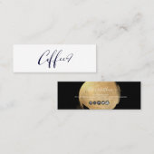 PixDezines Black+Gold Coffee Date Cards Mini Visitenkarte (Vorne/Hinten)