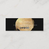 PixDezines Black+Gold Coffee Date Cards Mini Visitenkarte (Rückseite)