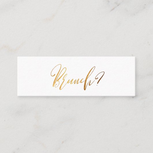 PixDezines Black+Imitate Gold Brunch Date Cards Mini Visitenkarte (Vorderseite)