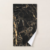 PixDezines BLACK MARBLE+IMITATS GOLD VEINS Badhandtuch Set (Handtuch)
