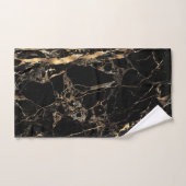 PixDezines BLACK MARBLE+IMITATS GOLD VEINS Badhandtuch Set (Handtuch)