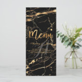 PixDezines Black Marble/Shine Menu/Imitats Gold Menükarte (Stehend Vorderseite)