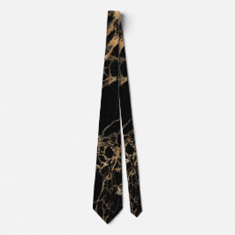 PixDezines Black Marble Slab+Gold Veins Krawatte
