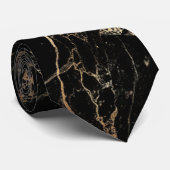 PixDezines Black Marble Slab+Gold Veins Krawatte (Gerollt)