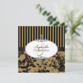 PixDezines Black Stripes+ DU benutzerdefinierte Fa Einladung (Stehend Vorderseite)