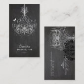 PixDezines Black+White Chandelier/Chalkboard Visitenkarte (Vorne/Hinten)